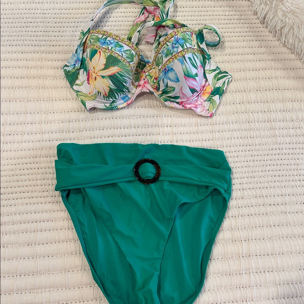 Floral Green Bikini Set